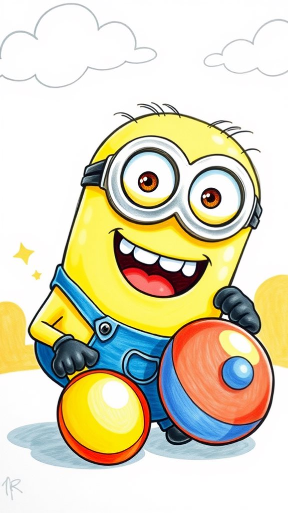 minion playing with toy