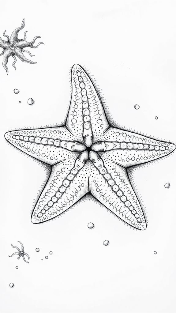 monochrome starfish illustration design