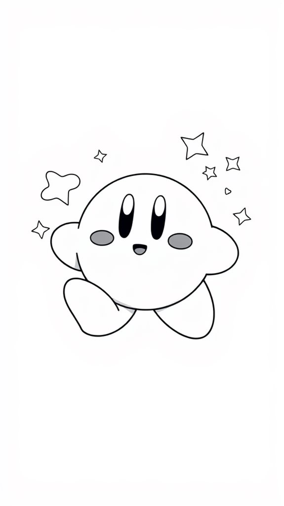monoline kirby illustration style