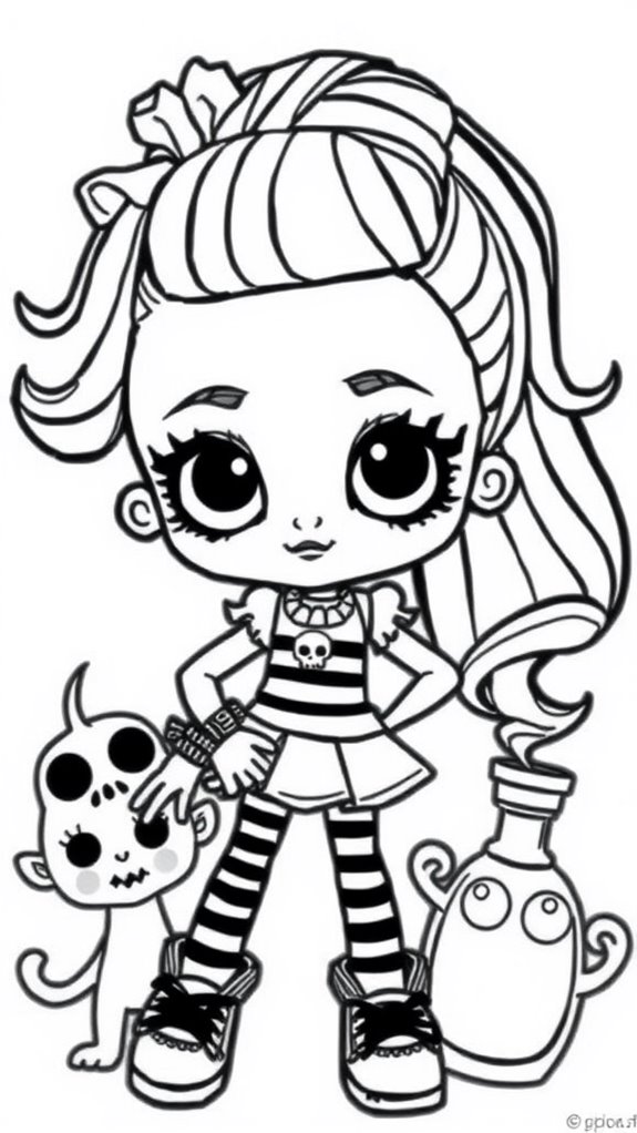 monster high doll coloring page
