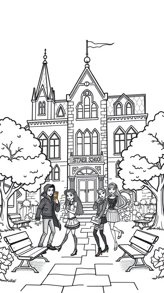 monster high school coloring page