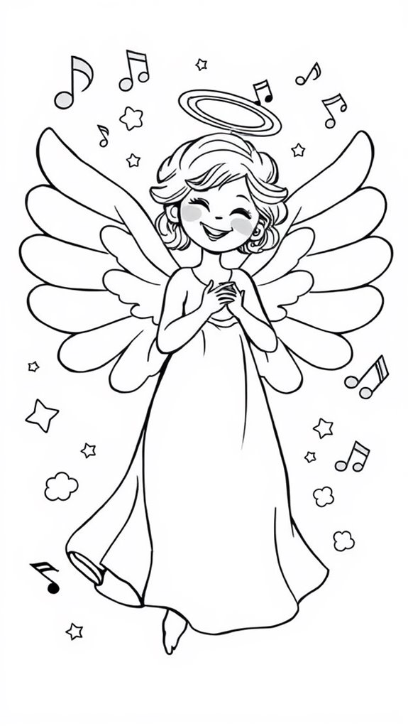 musical angel coloring page