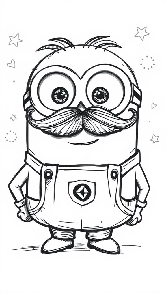 mustached minion sketch art