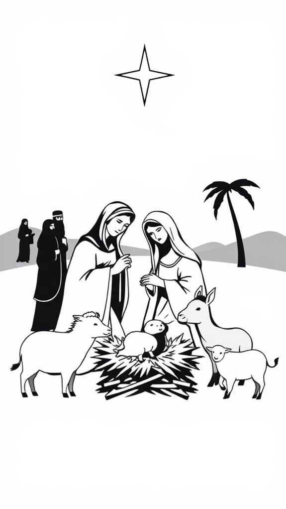 nativity scene coloring activity