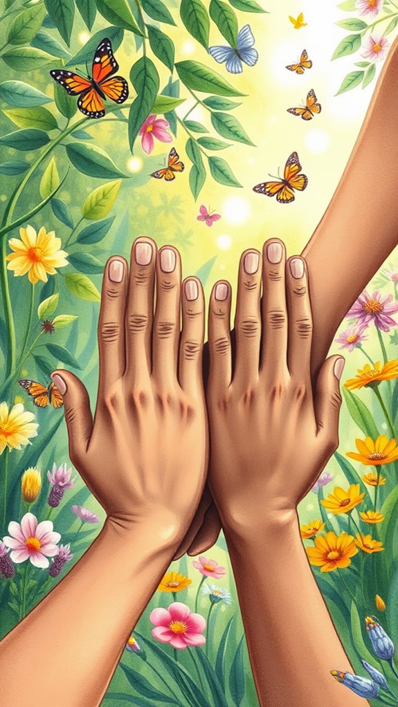 nature inspired hand holding illustration