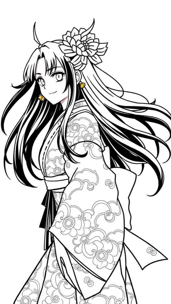 nezuko traditional outfit art