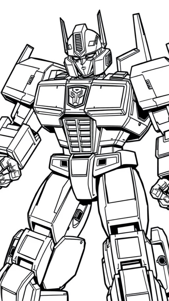 transformers optimus prime coloring page