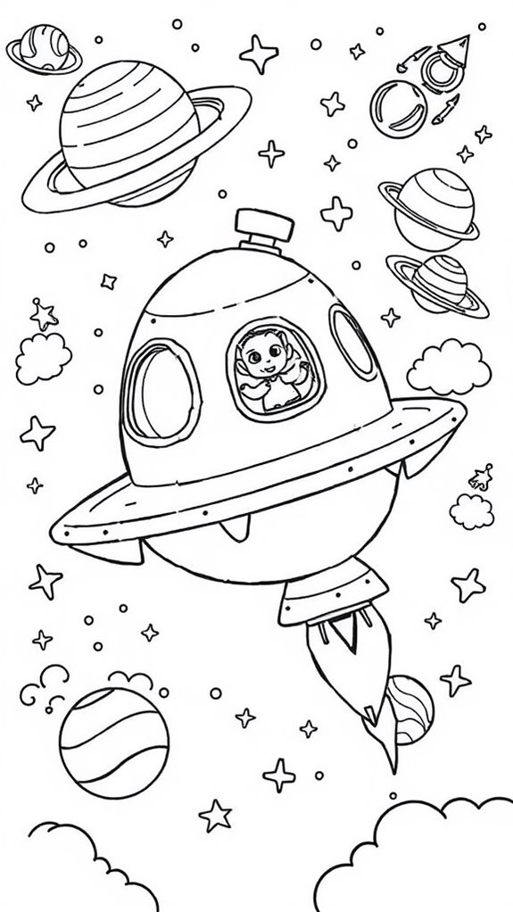 outer space coloring fun