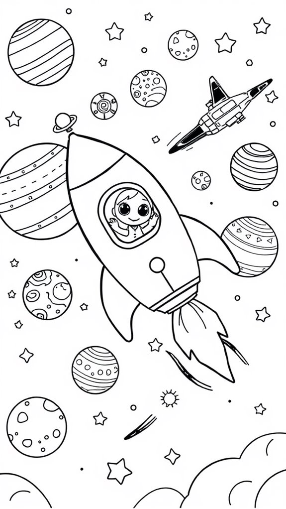 outer space coloring fun