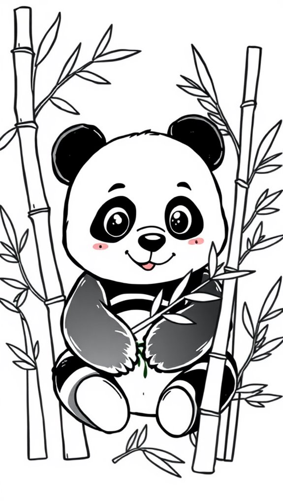 panda illustration for coloring