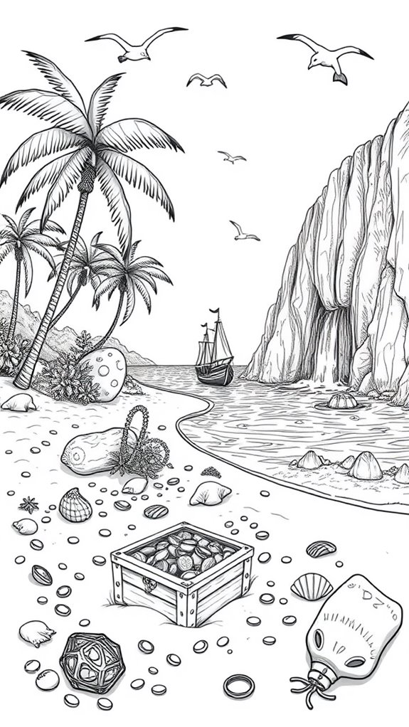 pirate island coloring page