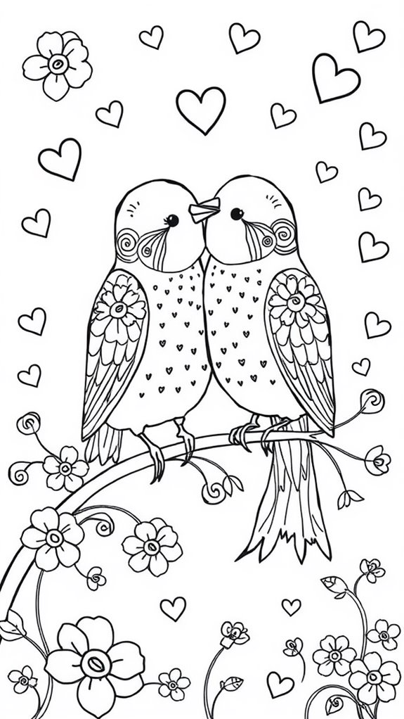playful avian romance art