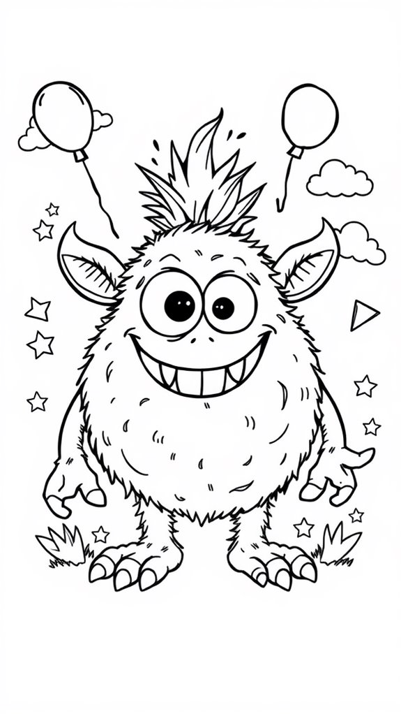 playful creature coloring page