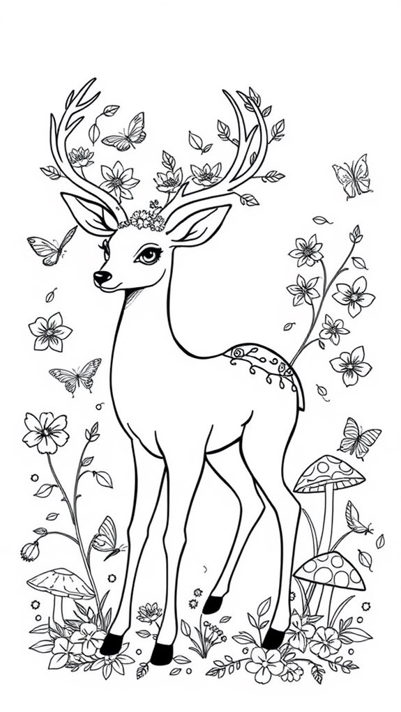 playful deer coloring activity