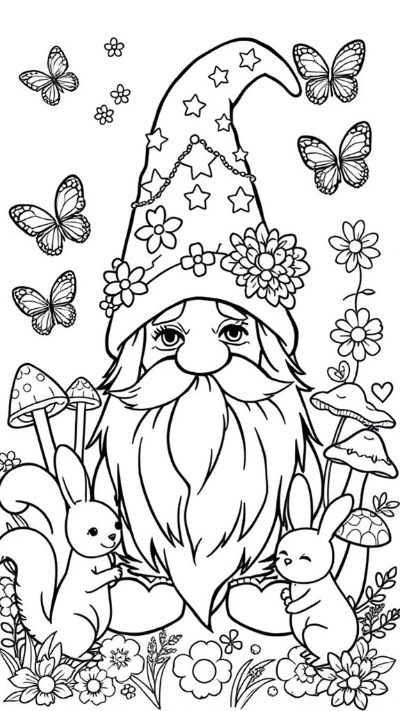 playful gnome coloring activity