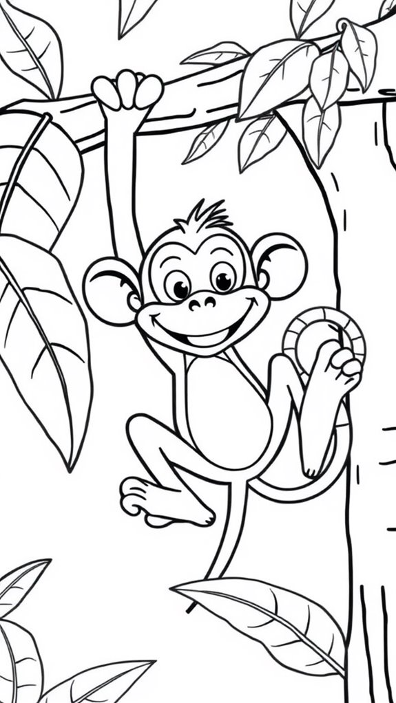 playful monkey coloring activity