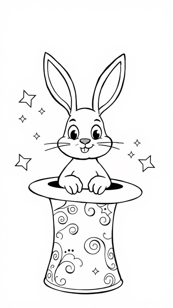 playful rabbit hat art