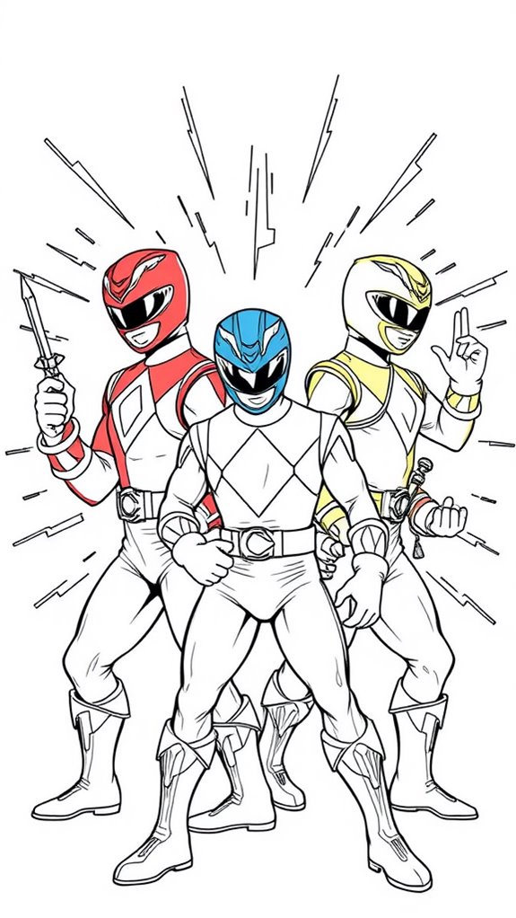 power rangers dino charge coloring page