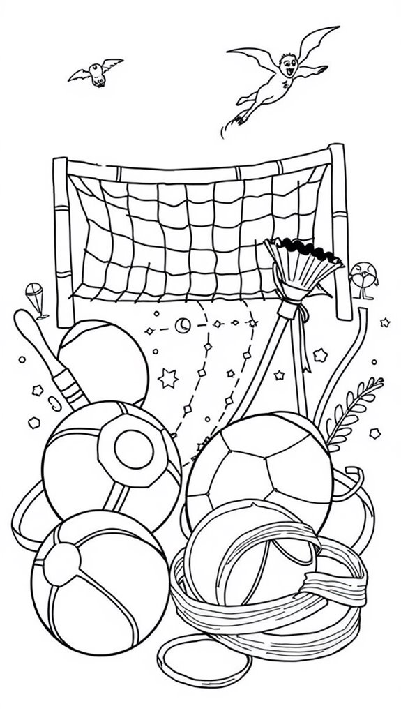 quidditch themed coloring activity