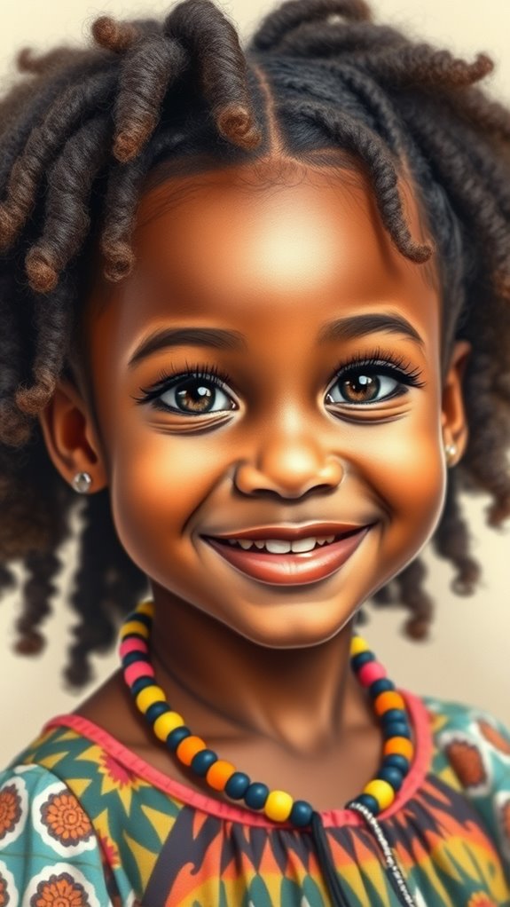 realistic black girl portrait