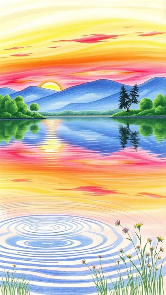 serene water mirror art