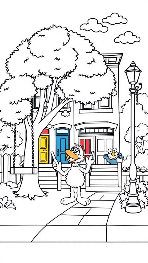 sesame street coloring activity