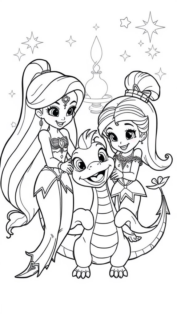 shimmer and shine coloring page