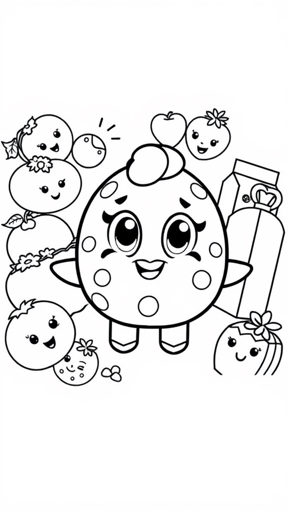 shopkins cartoon coloring page