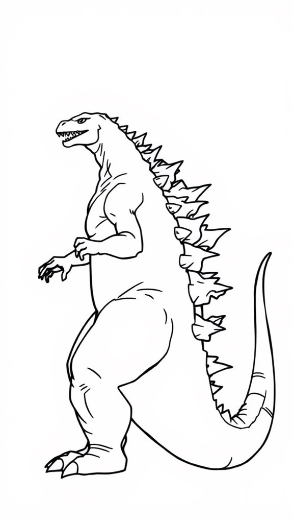 simple godzilla coloring page