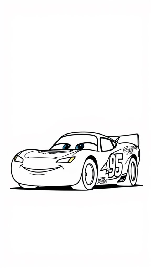 simple lightning mcqueen illustration
