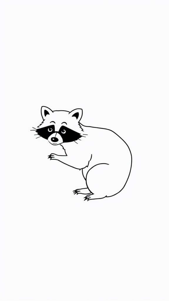 simple raccoon line art