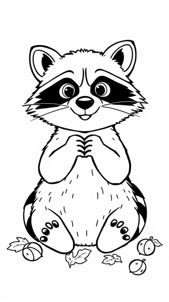 simple raccoon line art