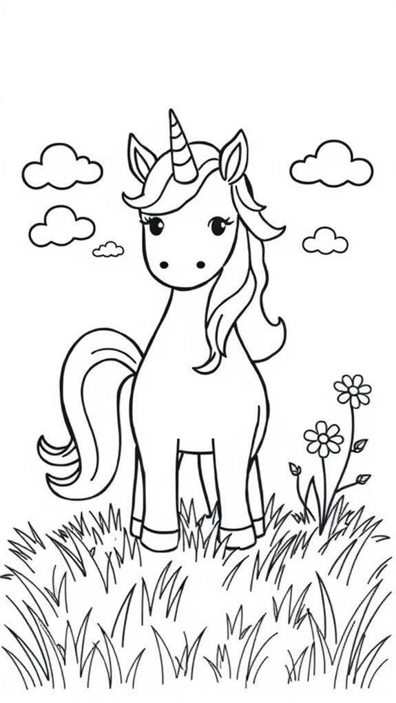 simple unicorn coloring page
