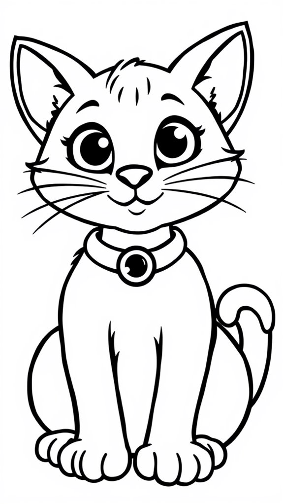 sitting cat coloring page