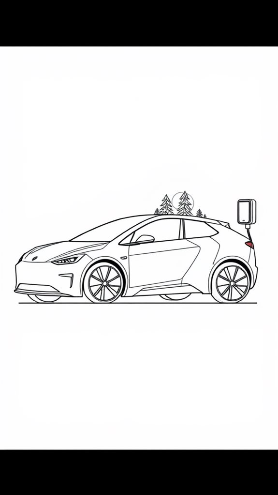 sleek electric vehicle illustration