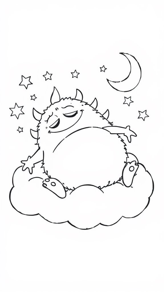 sleepy monster coloring fun
