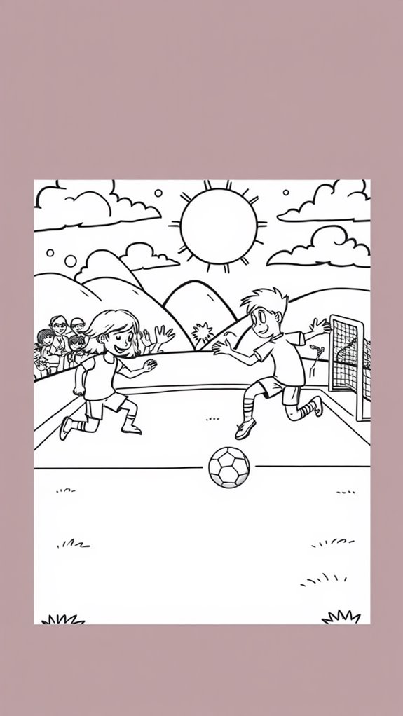 soccer match coloring page