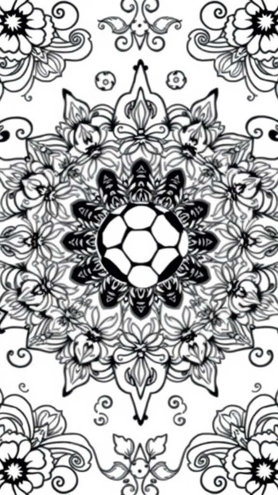 soccer themed mandala coloring page