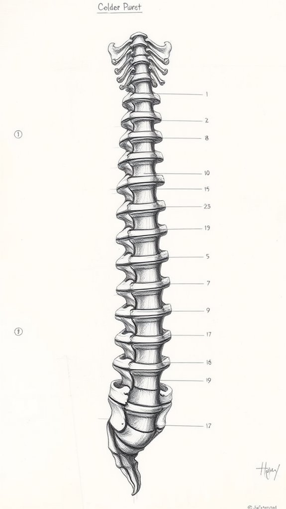 spinal anatomy sketch illustration