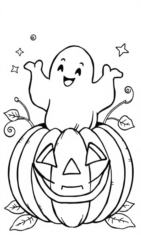 spooky pumpkin ghost art