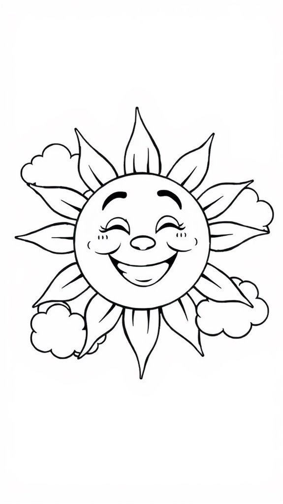 sunny cloud coloring page