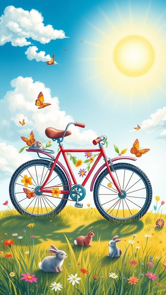 sunny day bike drawing