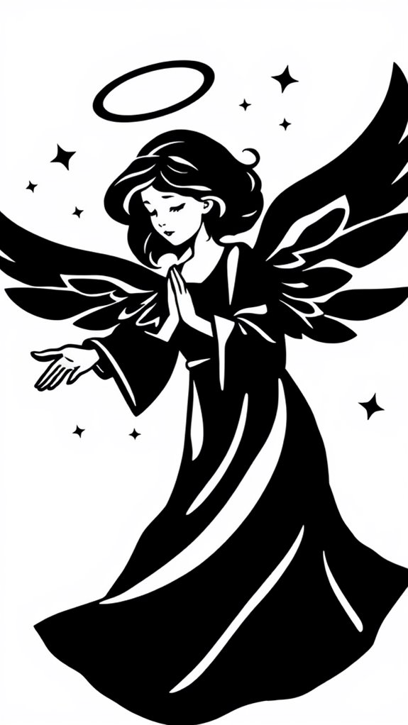 tranquil angel coloring page