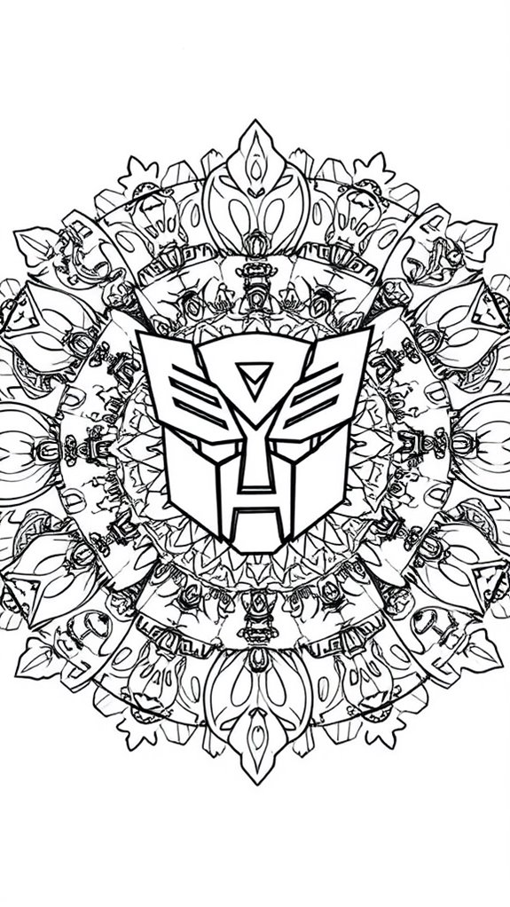 transformers mandala coloring page