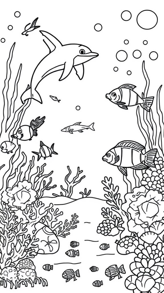 underwater coloring page fun