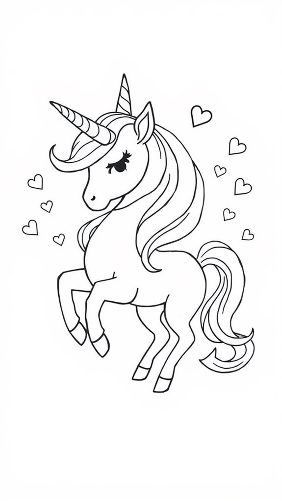 unicorn coloring page art