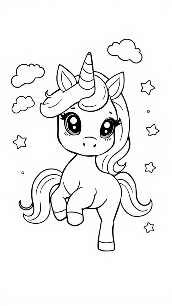 unicorn coloring page design