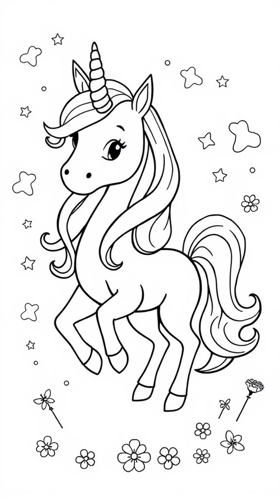 unicorn coloring page fun