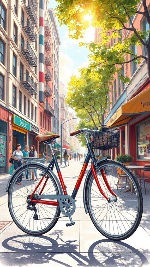 urban realistic bike illustration