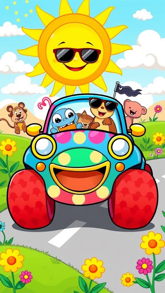 vibrant animated vehicle illustration
